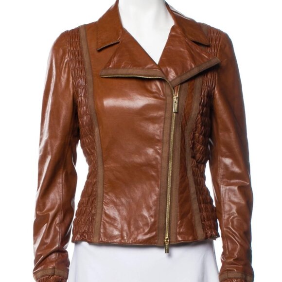 Blumarine Jackets & Blazers - Blumarine Brown Biker Jacket